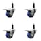 Service Caster 3'' Blue Poly Swivel 1'' Expanding Stem Caster Set Total Lock Brake, 4PK SCC-EXTTL20S314-PPUB-BLUE-1-4 - alternate 1